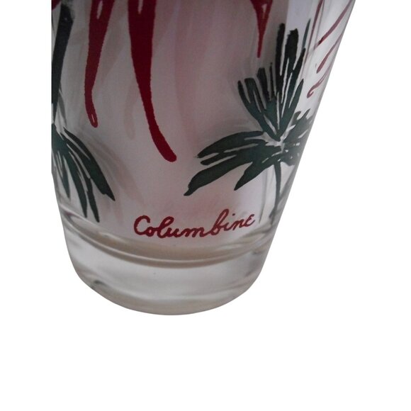 Vintage Glass Boscul Peanut Butter COLUMBINE Red White Backward 3 for Script E - Picture 2 of 5